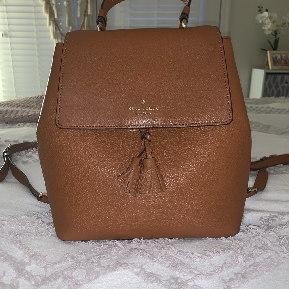 Kate Spade Tan Leather Hayes Backpack